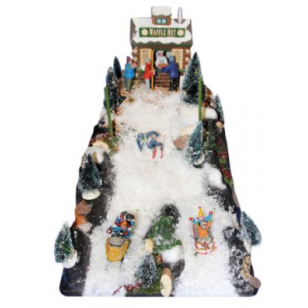 CHRISTMAS VILLAGE SKI SLOPE 42x25x15CM